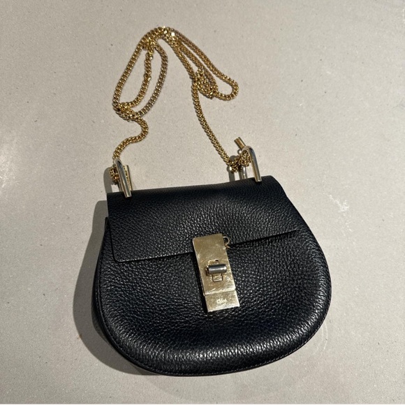 Chloe Handbags - Chloe Drew Black Leather Pebble Crossbody bag